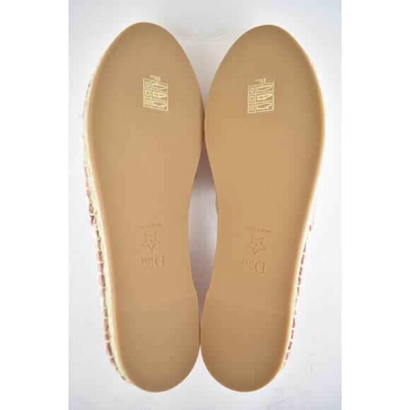 Dior Granville Patchwork Cotton Logo Embroidered Multicolor Espadrille Flat 37 - Picture 12 of 12